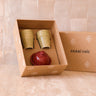 Coffret 2 Moyennes tasses empreinte kaki et un beurrier empreinte aubergine gold (9669602246975)