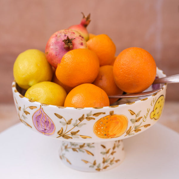 COUPE A FRUITS D24CM MULTIFRUITS GOLD.CERAMIC (9416001913151)